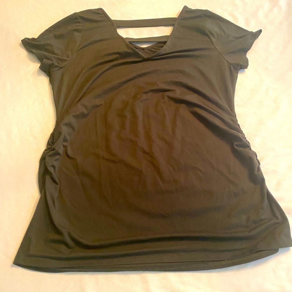 Large maternity top in hunter green